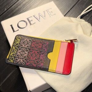 Loewe Multicolor Anagram Leather Zip Card Holder